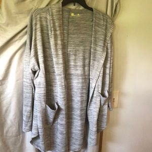 Plus size Xersion hoodie cardigan in heather gray